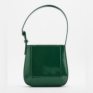 zara patent green shoulder bag - new, never worn, no tags